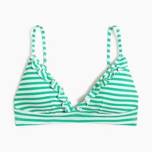 Striped ruffle french bikini top and bottom
